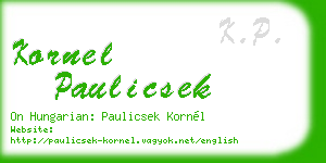 kornel paulicsek business card